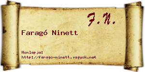 Faragó Ninett névjegykártya